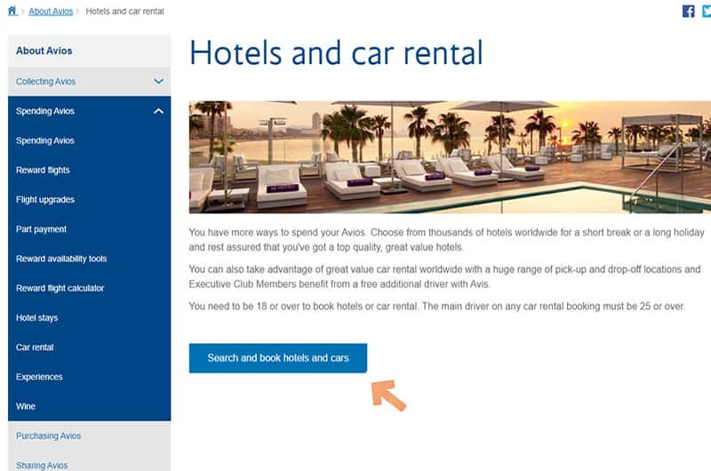 Book BA Avios Hotels
