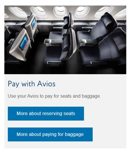 Seat and Baggage with Avios