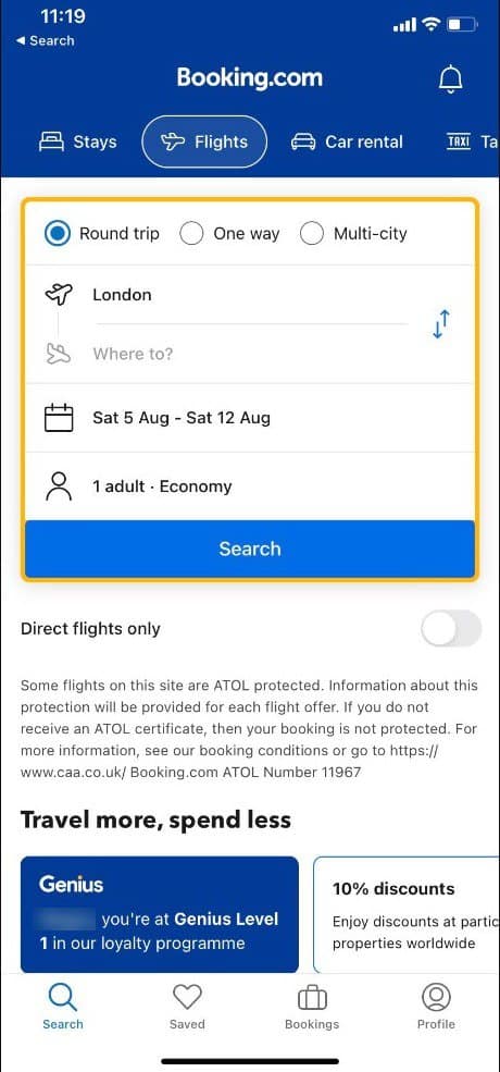 Booking.com mobile app image