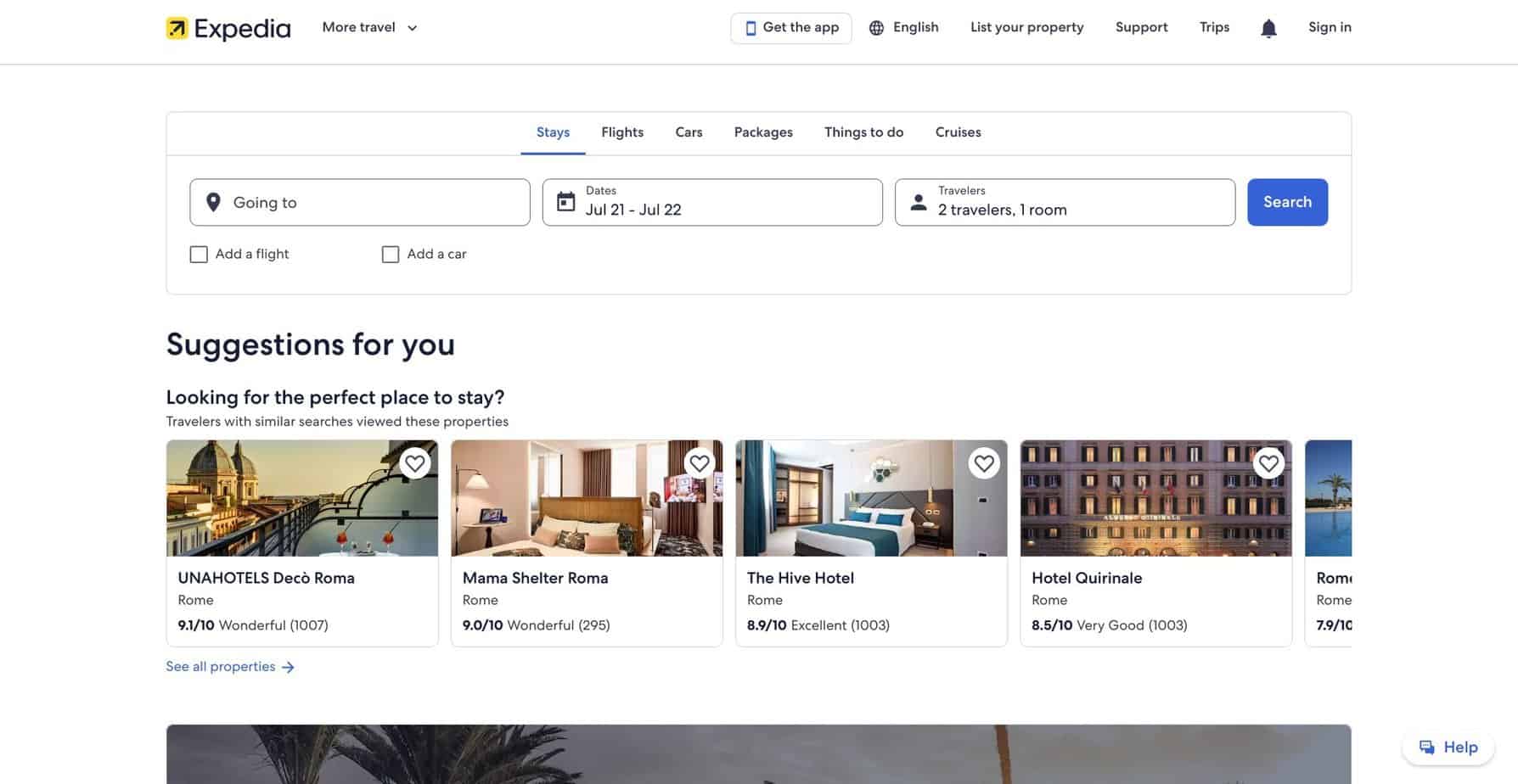 Expedia main features image